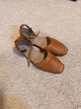 Roolee Tan Espadrille Ankle-Strap Flats